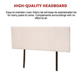 Designer Stitched Queen Bed Headboard — Beige Linen — Allure Home Collections