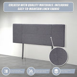 Jagungal Rectangular Bed Head, Grey Double