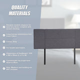 Linen Fabric Double Bed Headboard Bedhead - Grey