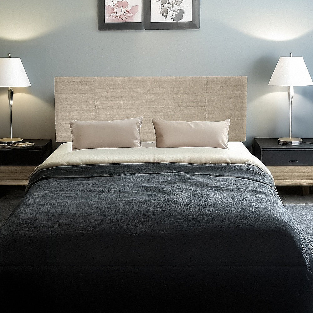 Jagungal Rectangular Bed Head, Beige Double