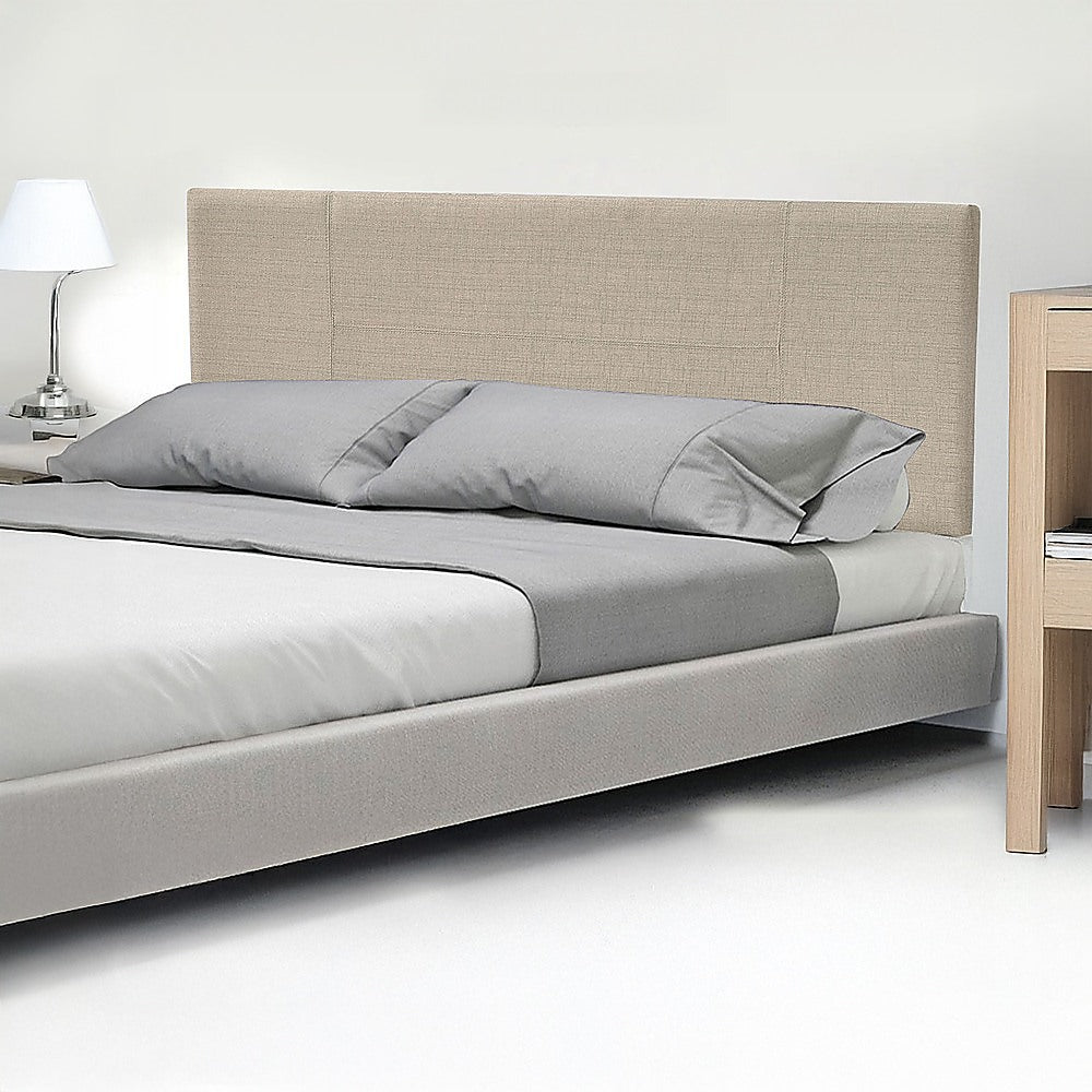 Jagungal Rectangular Bed Head, Beige Double