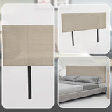 Designer Stitched Double Bed Headboard — Beige Linen, Adjustable Height — Allure Home Collections