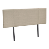 Designer Stitched Double Bed Headboard — Beige Linen, Adjustable Height — Allure Home Collections