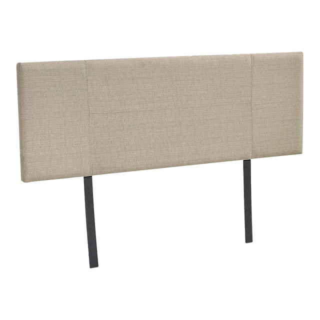 Designer Stitched Double Bed Headboard — Beige Linen, Adjustable Height — Allure Home Collections