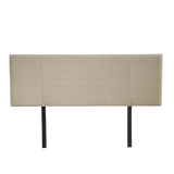 Designer Stitched Double Bed Headboard — Beige Linen, Adjustable Height — Allure Home Collections