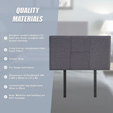 Linen Fabric Single Bed Headboard Bedhead - Grey