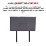 Jagungal Rectangular Bed Head, Grey Single
