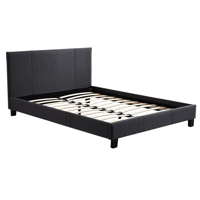 Palermo Grey Linen Queen Bed Frame