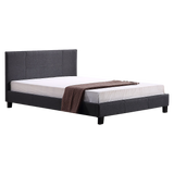 Palermo Grey Linen Queen Bed Frame