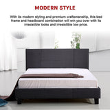 Palermo Grey Linen Queen Bed Frame