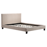 Palermo Queen Bed Frame in Beige Linen