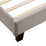 Palermo Queen Bed Frame in Beige Linen