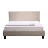 Palermo Queen Bed Frame in Beige Linen