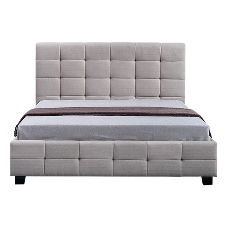 Linen Fabric Double Deluxe Bed Frame Beige