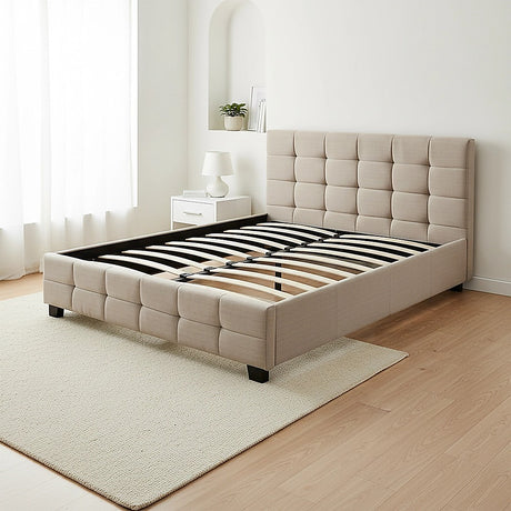 Positano Queen Deluxe Bed Frame, Beige