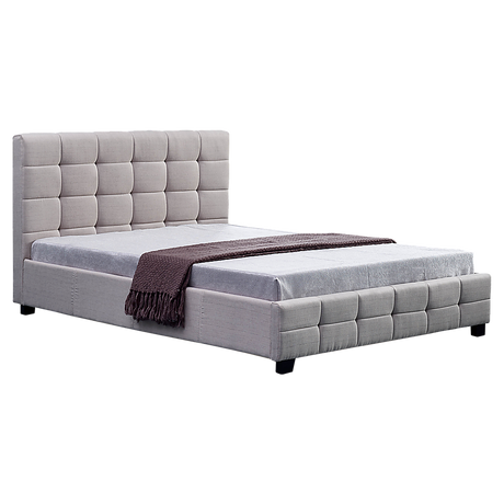 Palermo Beige Linen Queen Bed Frame