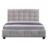 Palermo Beige Linen Queen Bed Frame