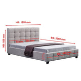 Palermo Beige Linen Queen Bed Frame