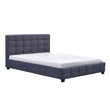 Positano Grey Queen bed frame in a modern bedroom
