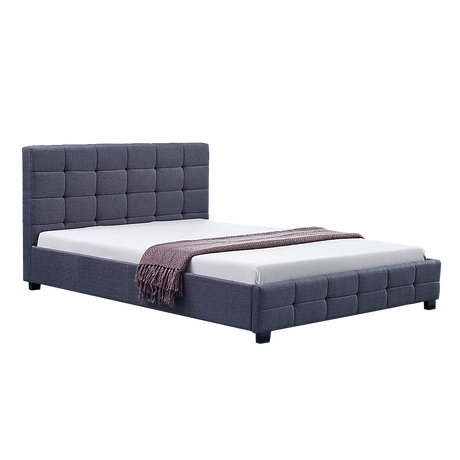 Palermo Grey Linen Queen Bed Frame