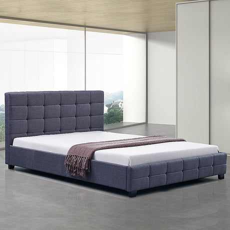 Palermo Grey Linen Queen Bed Frame