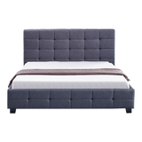 Palermo Grey Linen Queen Bed Frame