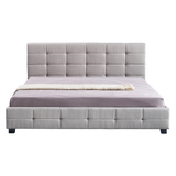 Linen Fabric King Deluxe Bed Frame Beige