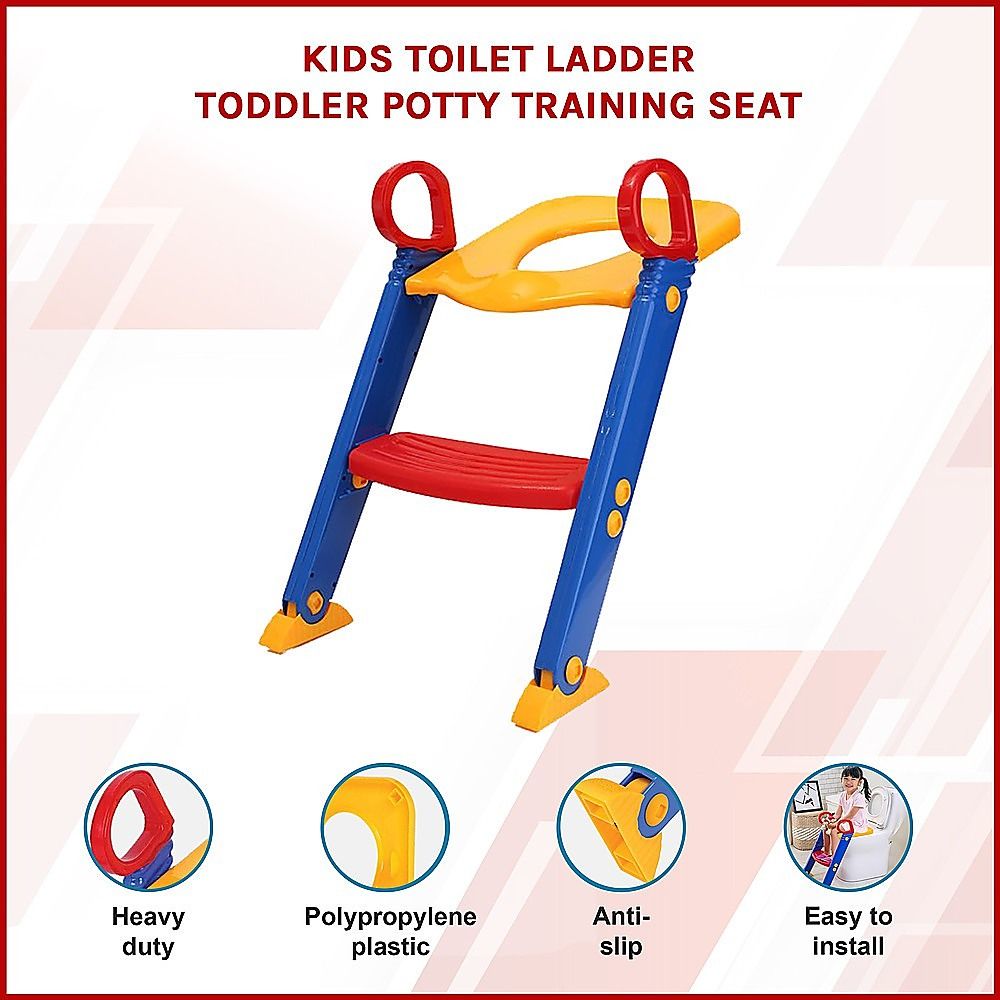 Anti slip adjustable legs on toilet training ladder