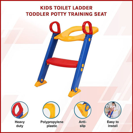 Anti slip adjustable legs on toilet training ladder