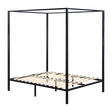 Allure four poster double bed frame in black powder-coated steel — full view — Allure Home Collections
