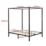 Allure four poster double bed frame showing 15 wooden slats and 300kg capacity — Allure Home Collections