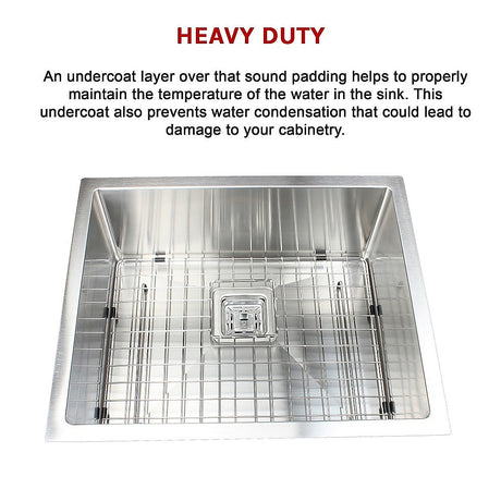 Handmade stainless steel kitchen sink 550x455mm