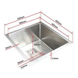 Handmade stainless steel kitchen sink 430x455mm