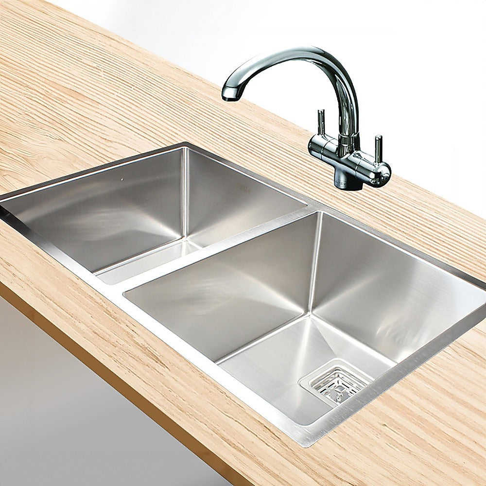 Handmade stainless steel kitchen sink 835x505mm