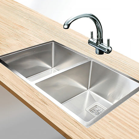 Handmade stainless steel kitchen sink 835x505mm