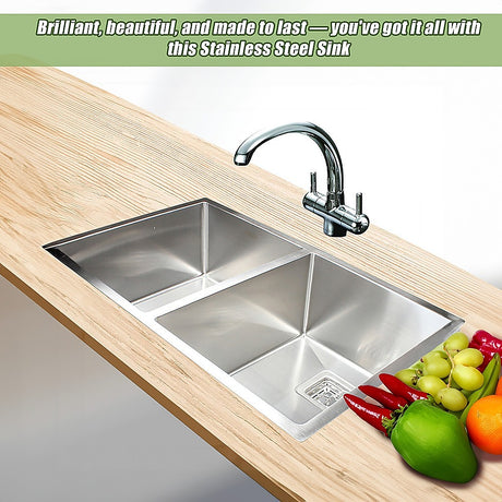 Handmade stainless steel kitchen sink 835x505mm
