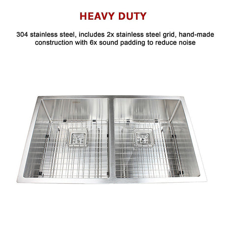 Handmade stainless steel kitchen sink 835x505mm