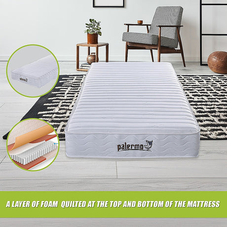 Palermo Contour 20cm Encased Coil Mattress — CertiPUR-US Certified Foam — Allure Home Collections