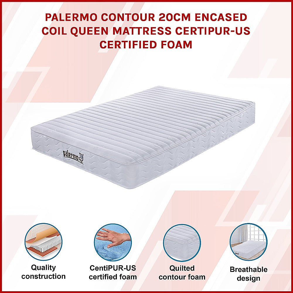 Hybrid pocket spring mattress, 20cm queen