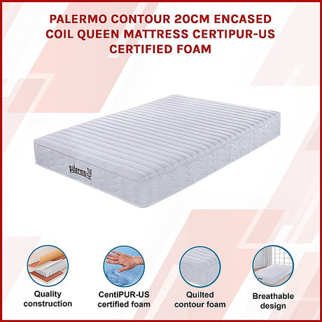 Hybrid pocket spring mattress, 20cm queen