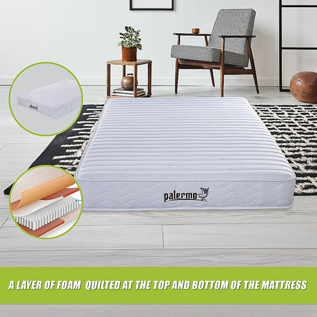 Palermo Contour 20cm Encased Coil Mattress — CertiPUR-US Certified Foam — Allure Home Collections
