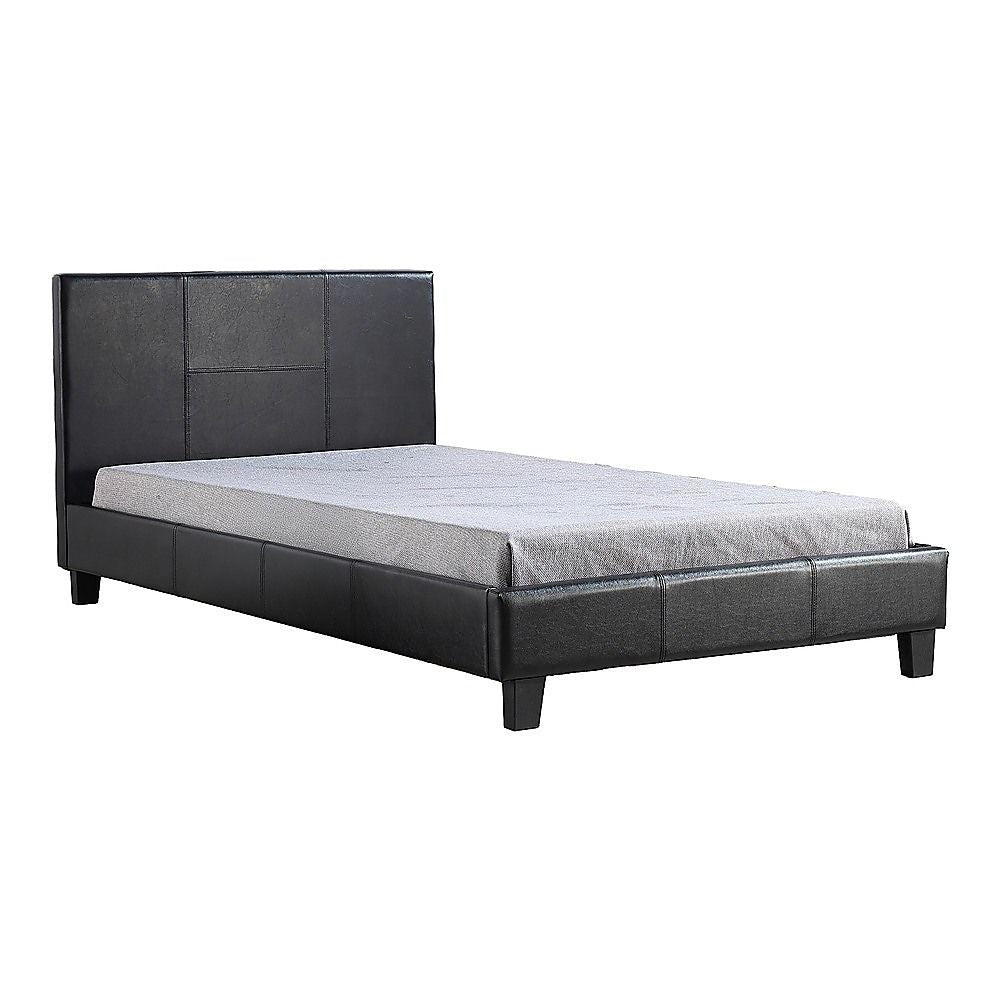 Sorrento Black King Single bed frame in a modern bedroom