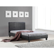 Five Dock king single bed in black PU leather with a padded headboard in a stylish bedroom
