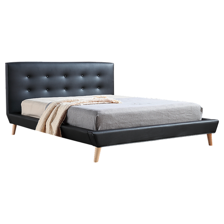 Amalfi Black Double bed frame in a modern bedroom