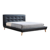 Amalfi Black Queen bed frame in a modern bedroom