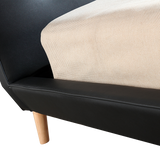 Palermo Black PU Leather Queen Bed Frame