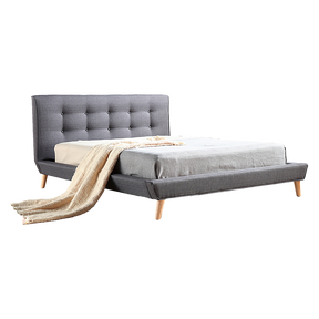 Amalfi Grey Double bed frame in a modern bedroom