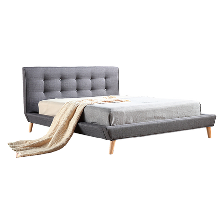 Amalfi Grey Double bed frame in a modern bedroom