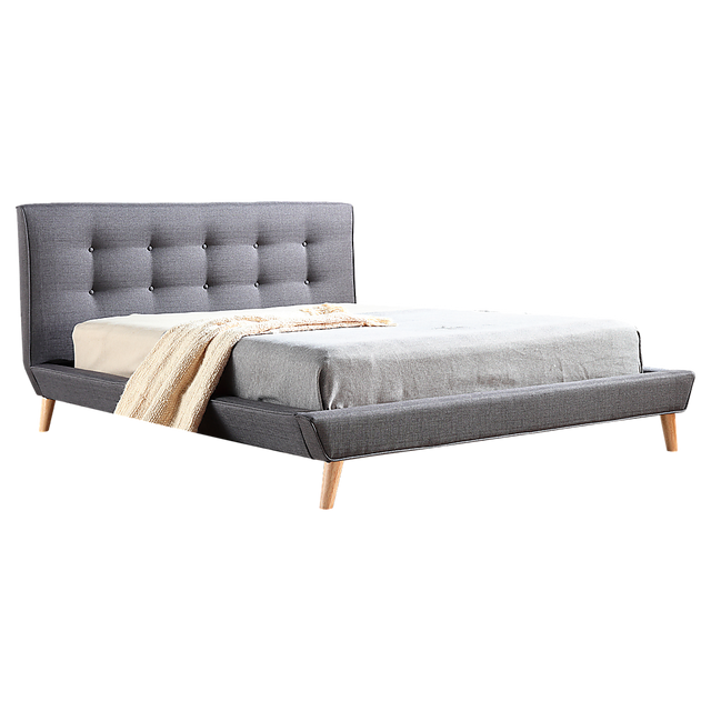 Palermo Grey Linen Fabric Deluxe Bed Frame