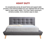 Palermo Grey Linen Fabric Deluxe Bed Frame